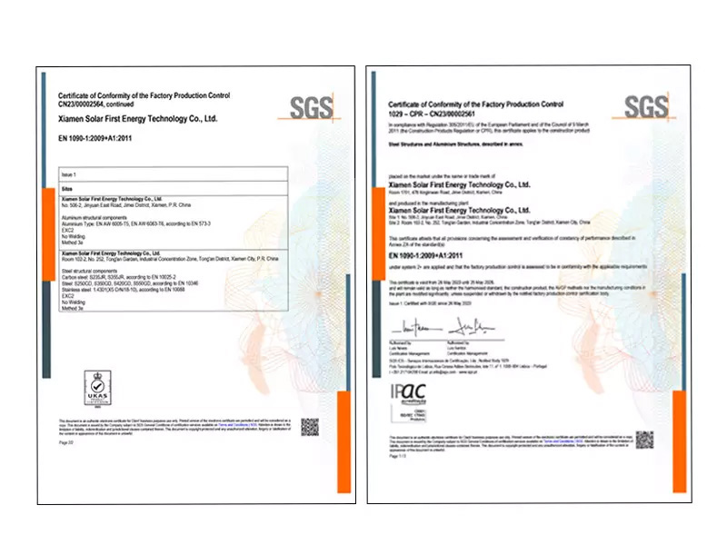 Xiamen Solar First obtiene la certificación UKCA