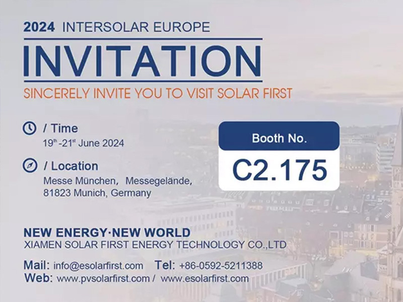 Únete a Solar First en Intersolar Europe 2024.