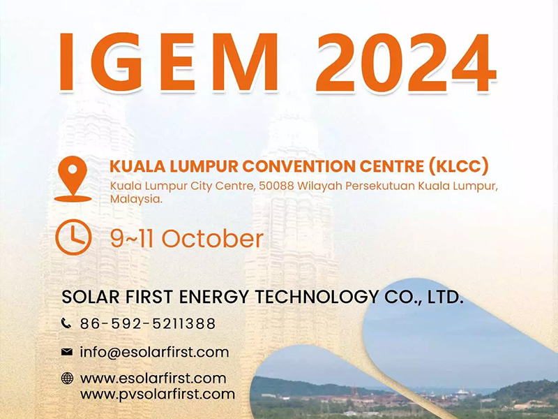Solar First te invita a IGEM y CETA 2024 en Malasia.