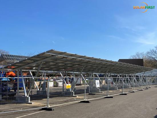 Sistema de montaje de carport solar impermeable de acero en voladizo