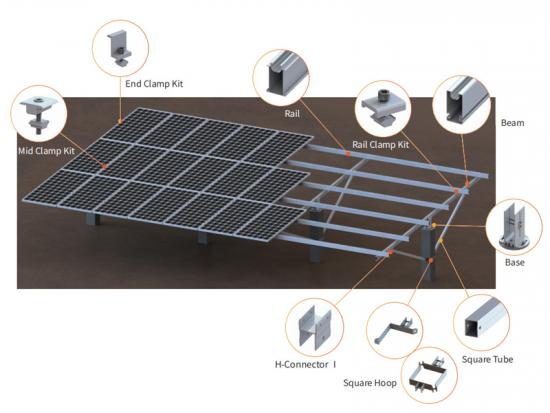 sistema de montaje solar de aluminio de la pila del apisonador del montón del phc
